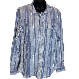 Marine layer men’s marge striped blouse cotton blue/white